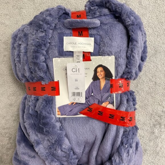NEW Carole Hochman Plush Wrap Robe Women's M With Patch Pockets - Picture 2 of 5